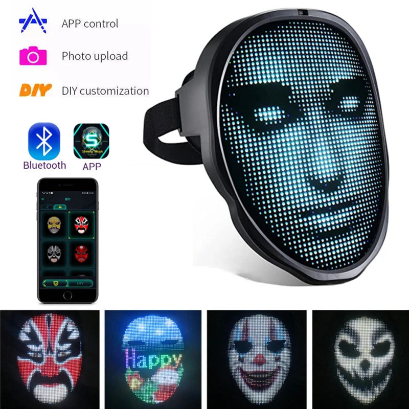 Display per maschera facciale a LED Smart Carnival