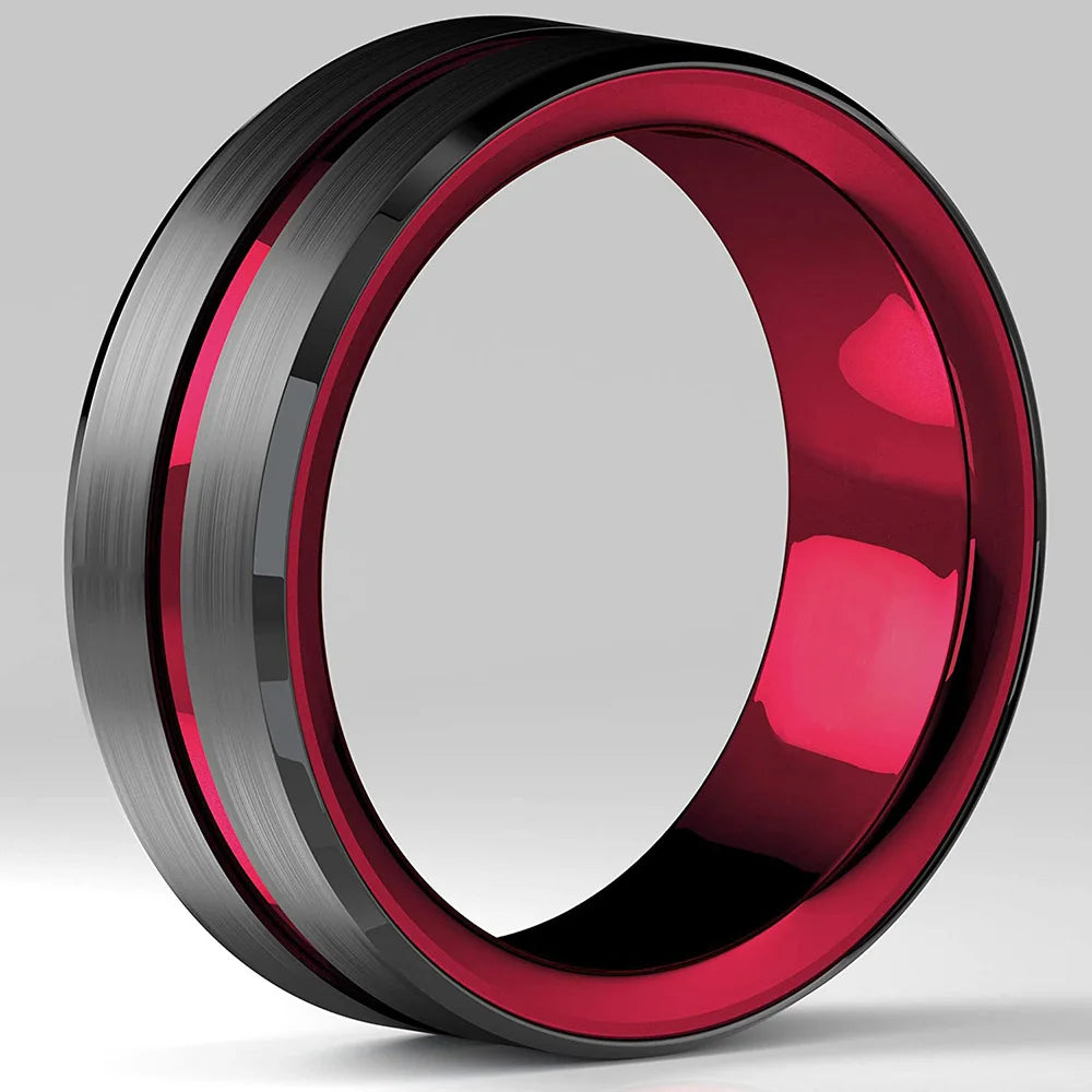 Red Groove Carbon Fibre Ring