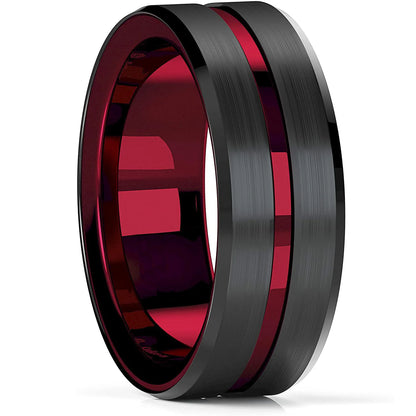 Red Groove Carbon Fibre Ring