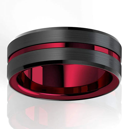 Red Groove Carbon Fibre Ring