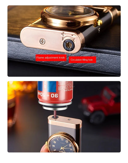 Gas Lighter With Wrist Watch