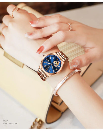 Women Watches With Fashion Rose Gold