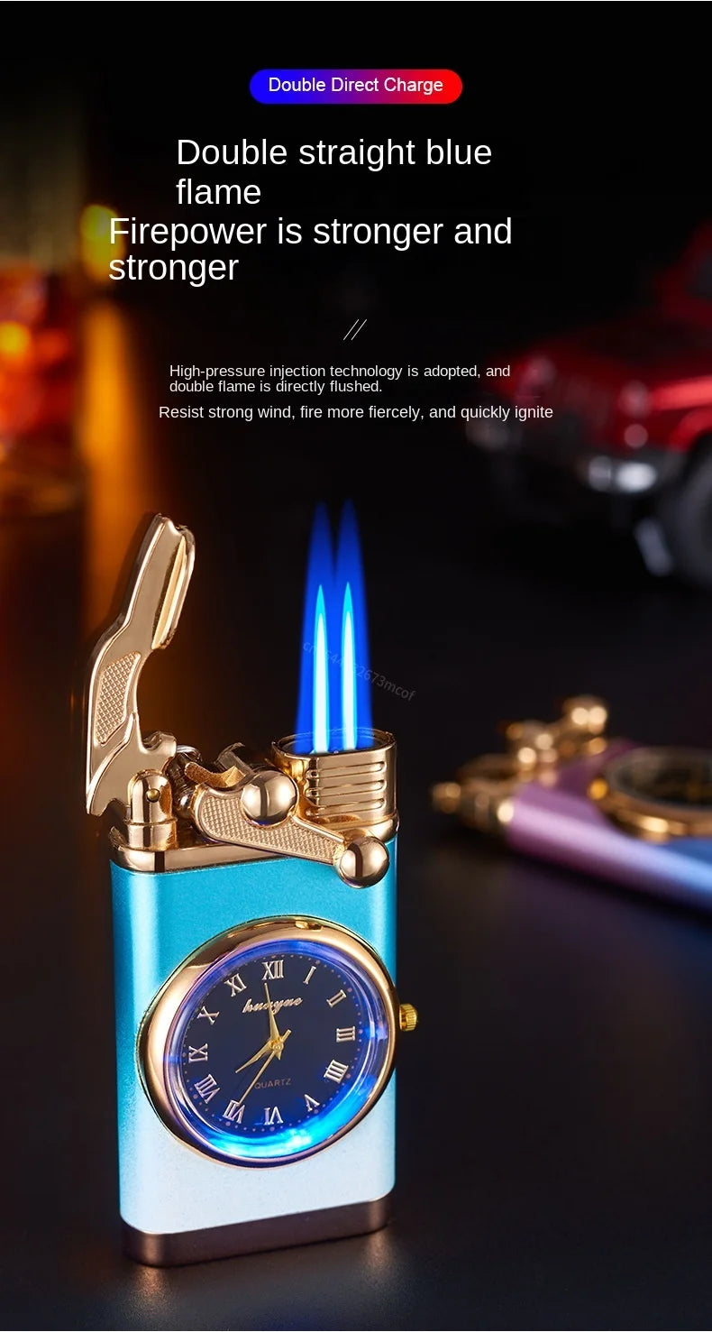 Gas Lighter With Wrist Watch