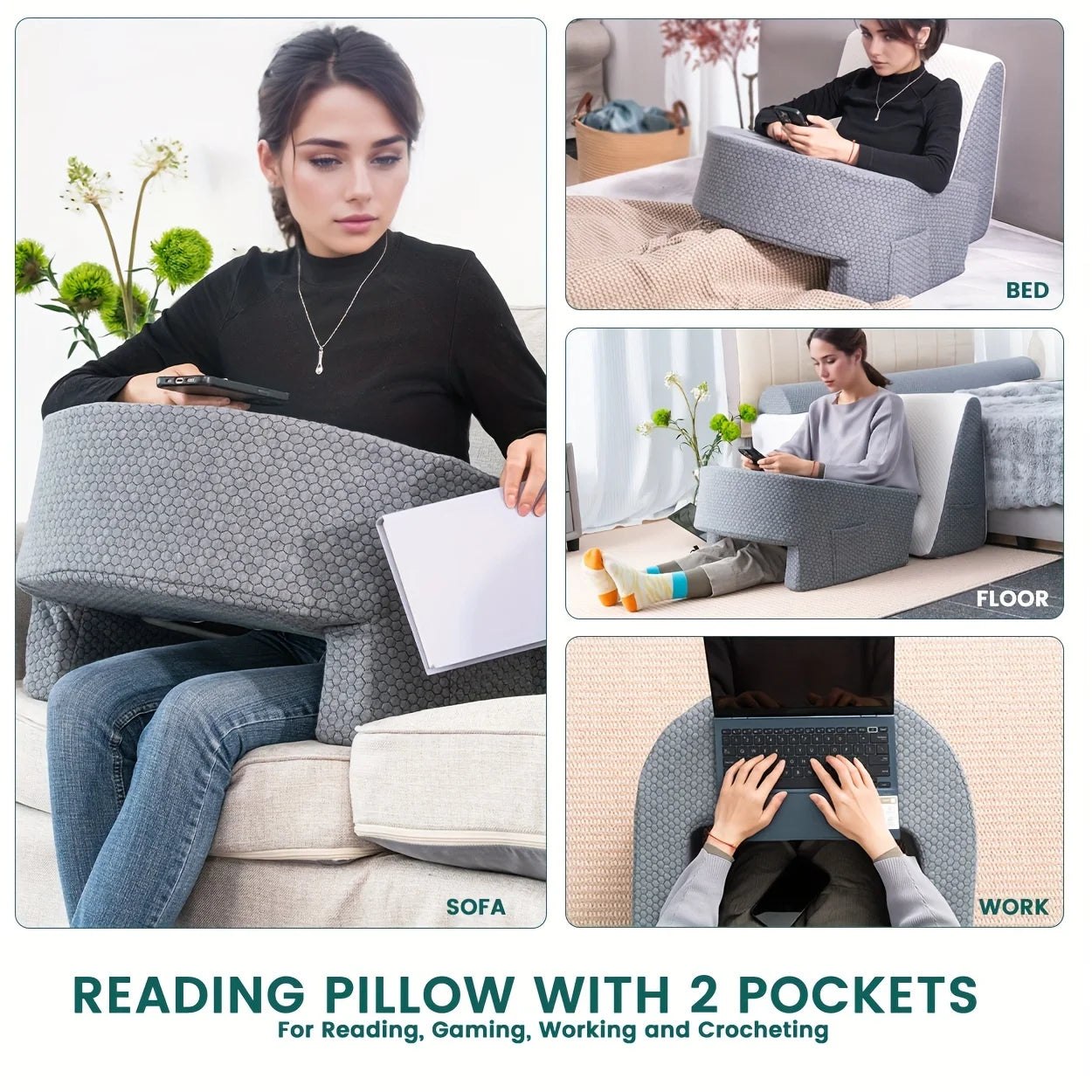 1 Pc Soft Reading Pillow With Arm Rest