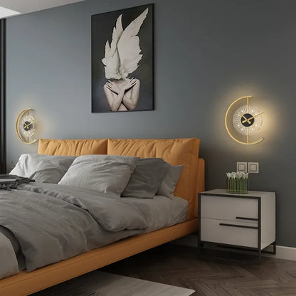 Modern LED Wall Lamp Clock Sconce