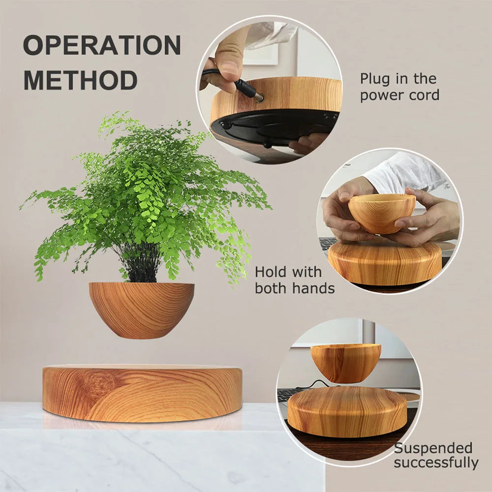 Levitating Air Bonsai Pot With Rotation