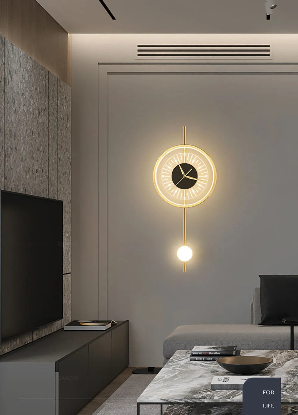 Modern LED Wall Lamp Clock Sconce