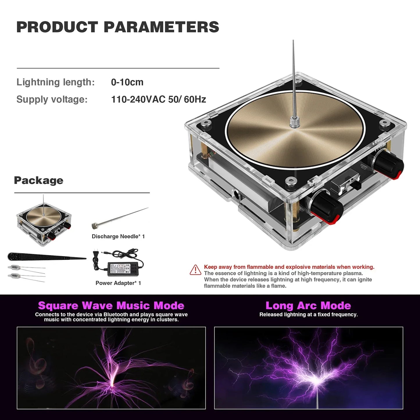 Bluetooth Music Tesla Coil Arc Plasma