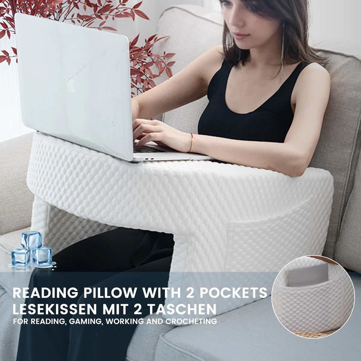 1 Pc Soft Reading Pillow With Arm Rest