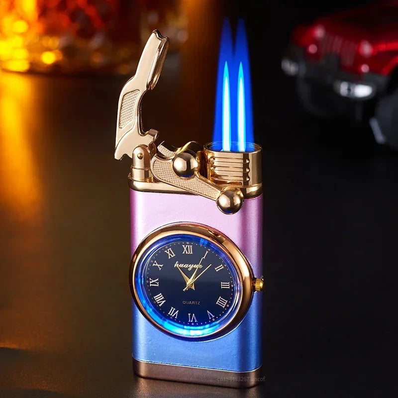 Gas Lighter With Wrist Watch