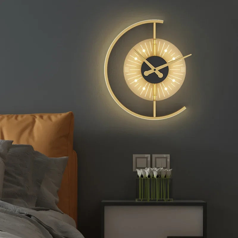 Modern LED Wall Lamp Clock Sconce