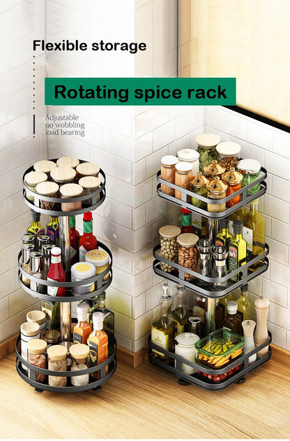 Rotatable Kitchen Storage Rack