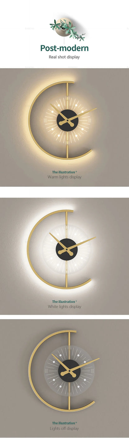 Modern LED Wall Lamp Clock Sconce