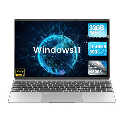 Portable 15.6 Laptop Windows 11 Notebook