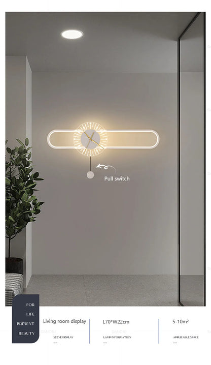 Modern LED Wall Lamp Clock Sconce