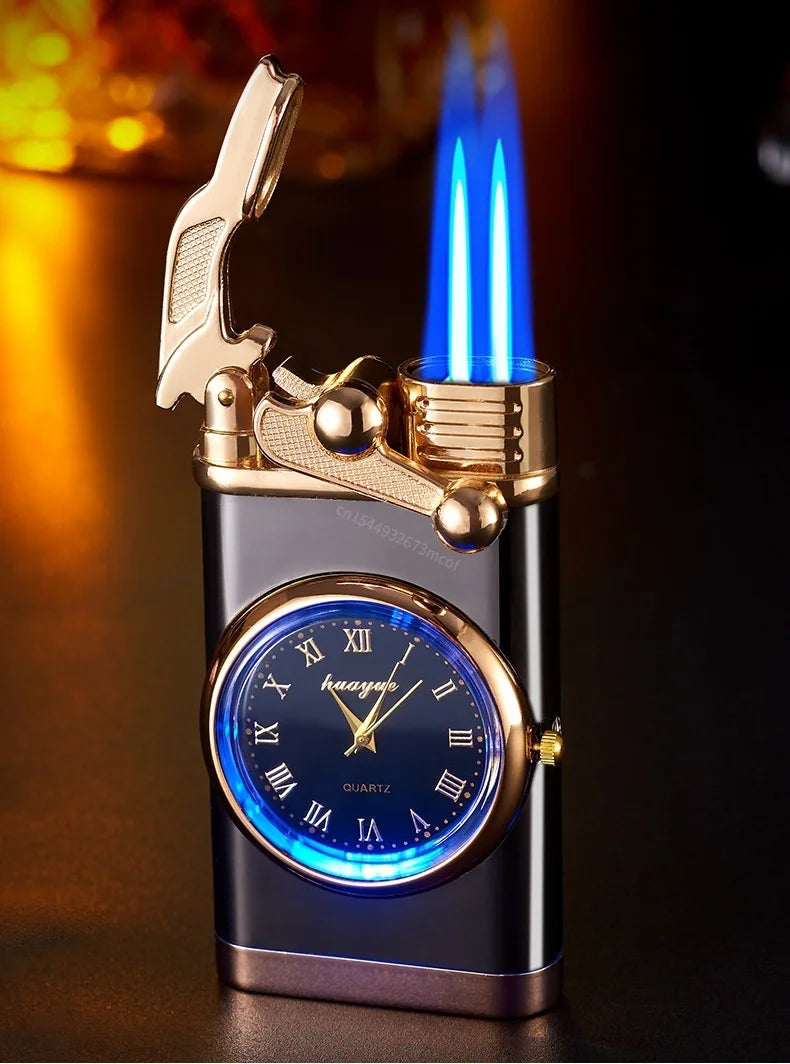 Gas Lighter With Wrist Watch