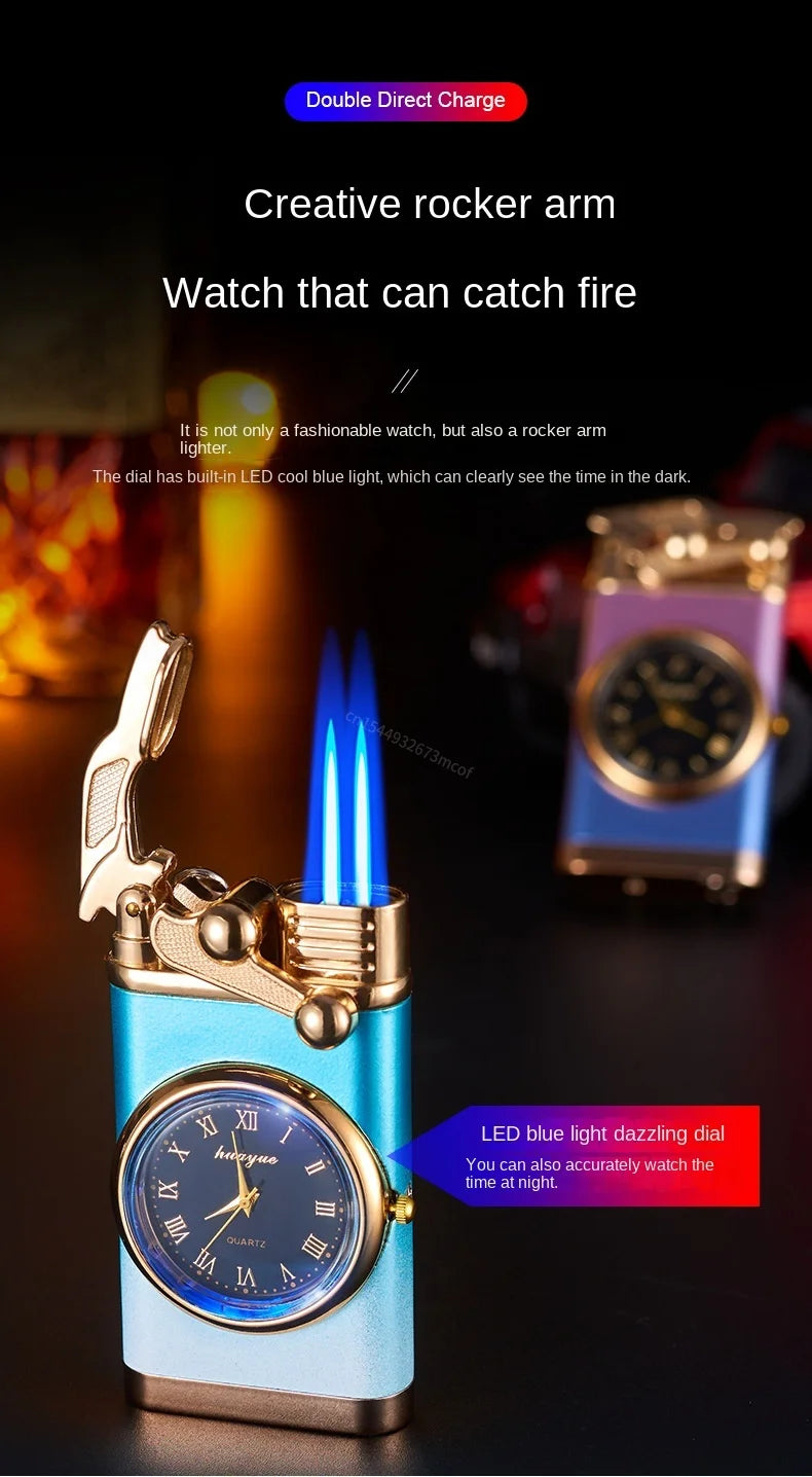 Gas Lighter With Wrist Watch