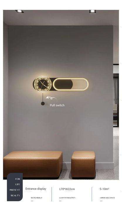 Modern LED Wall Lamp Clock Sconce