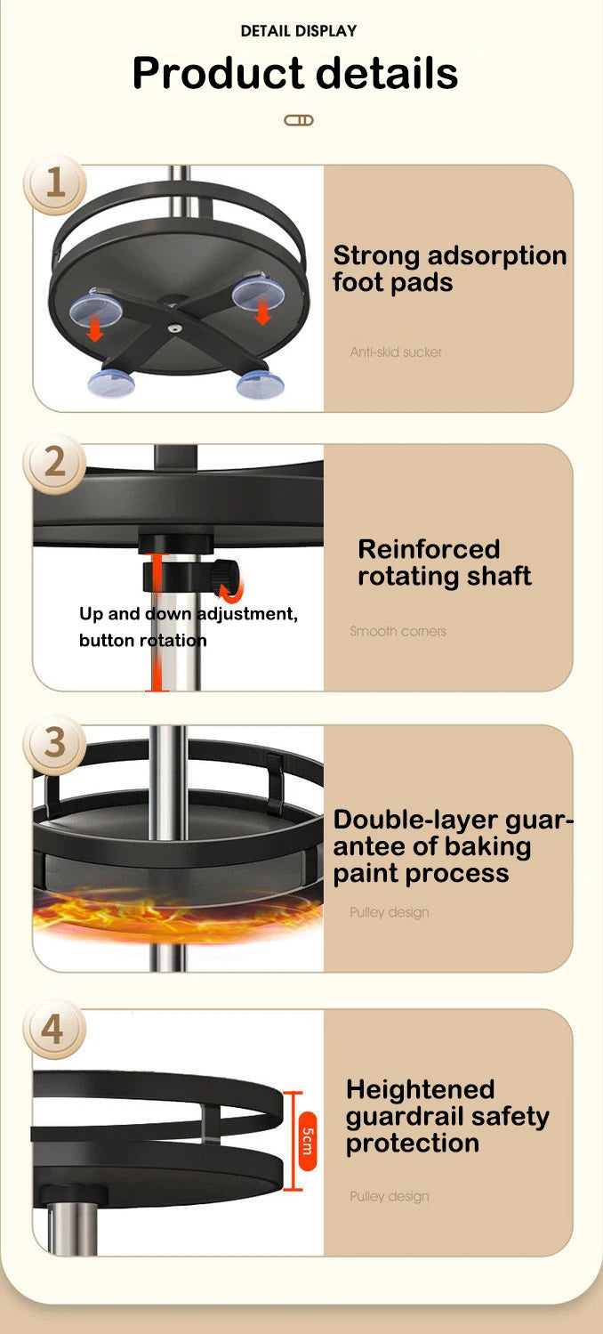 Rotatable Kitchen Storage Rack