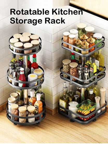 Rotatable Kitchen Storage Rack