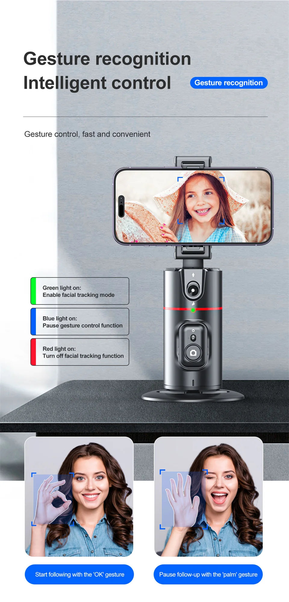 Stabilizer Smart Facial Tracking Selfie Stick