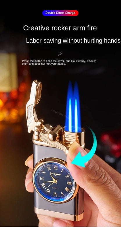 Gas Lighter With Wrist Watch