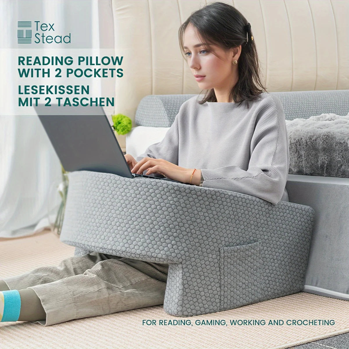 1 Pc Soft Reading Pillow With Arm Rest