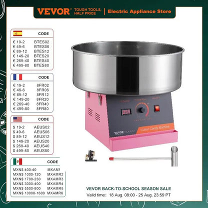 Vevor Electric Cotton Candy Machine