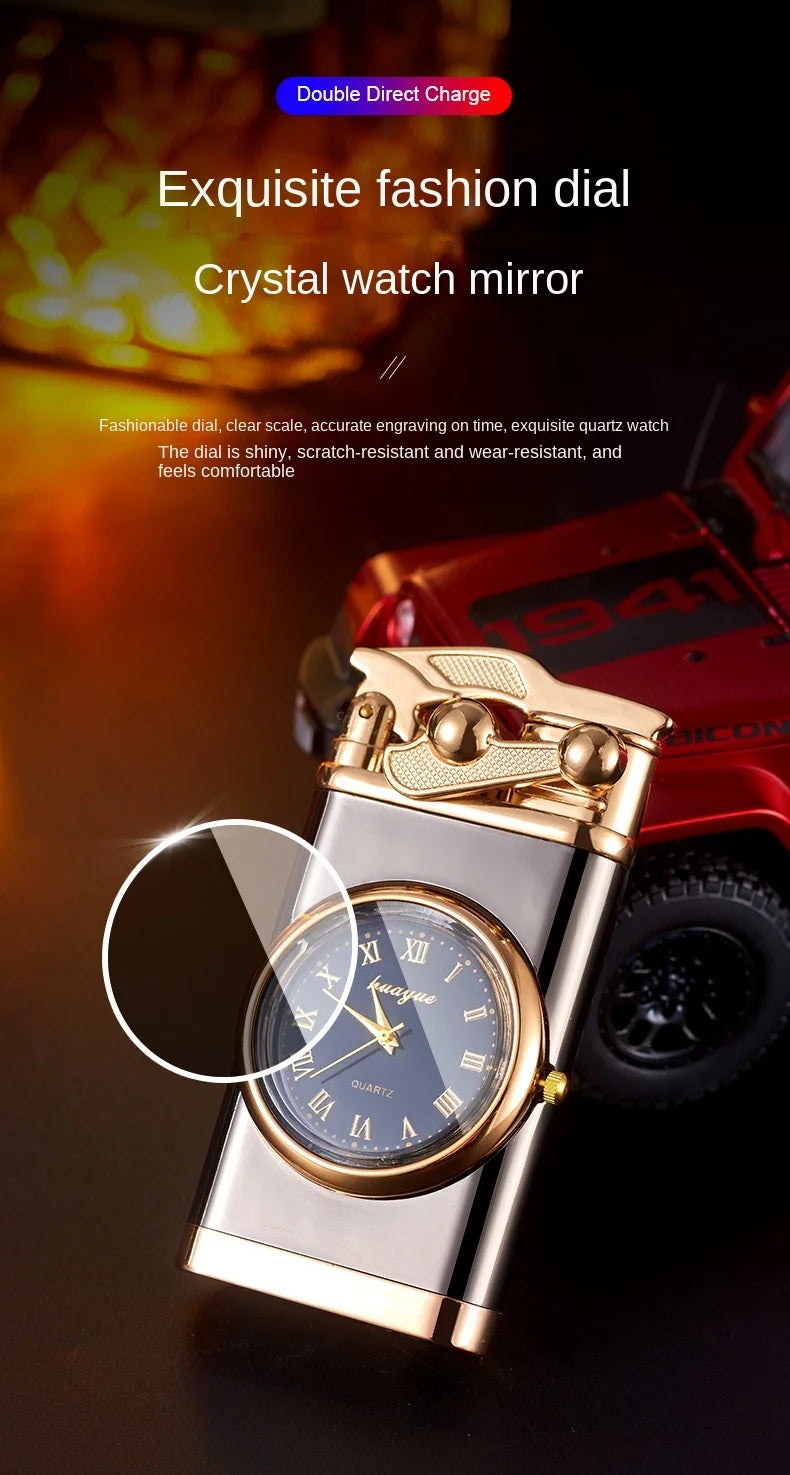 Gas Lighter With Wrist Watch