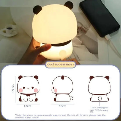 Kawaii Bear Panda With Led Night Light