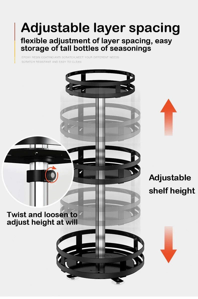 Rotatable Kitchen Storage Rack