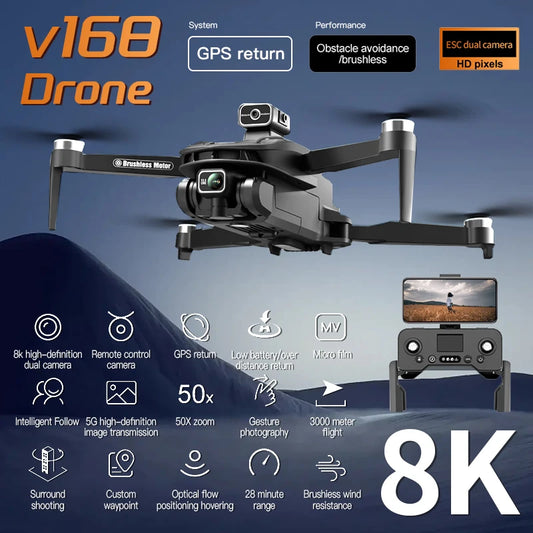 V168 Drone 8K With GPS Professional HD