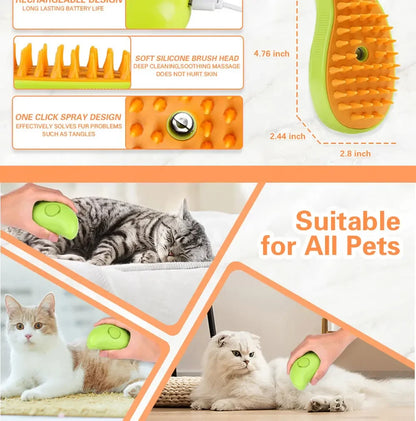 Cat Steam Brush Electric With Spray Water