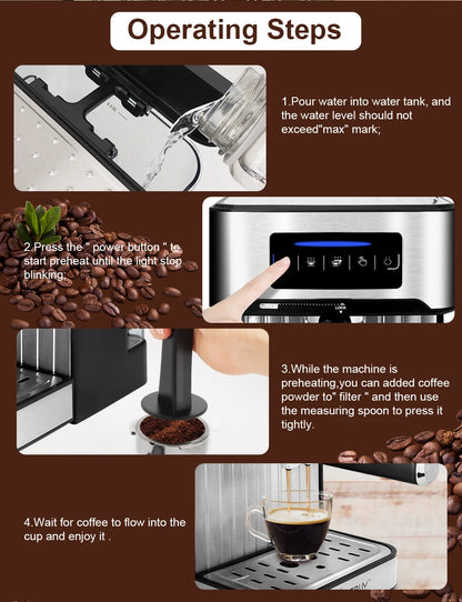 LCD Touch Espresso Coffee Machine