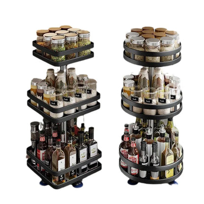 Rotatable Kitchen Storage Rack