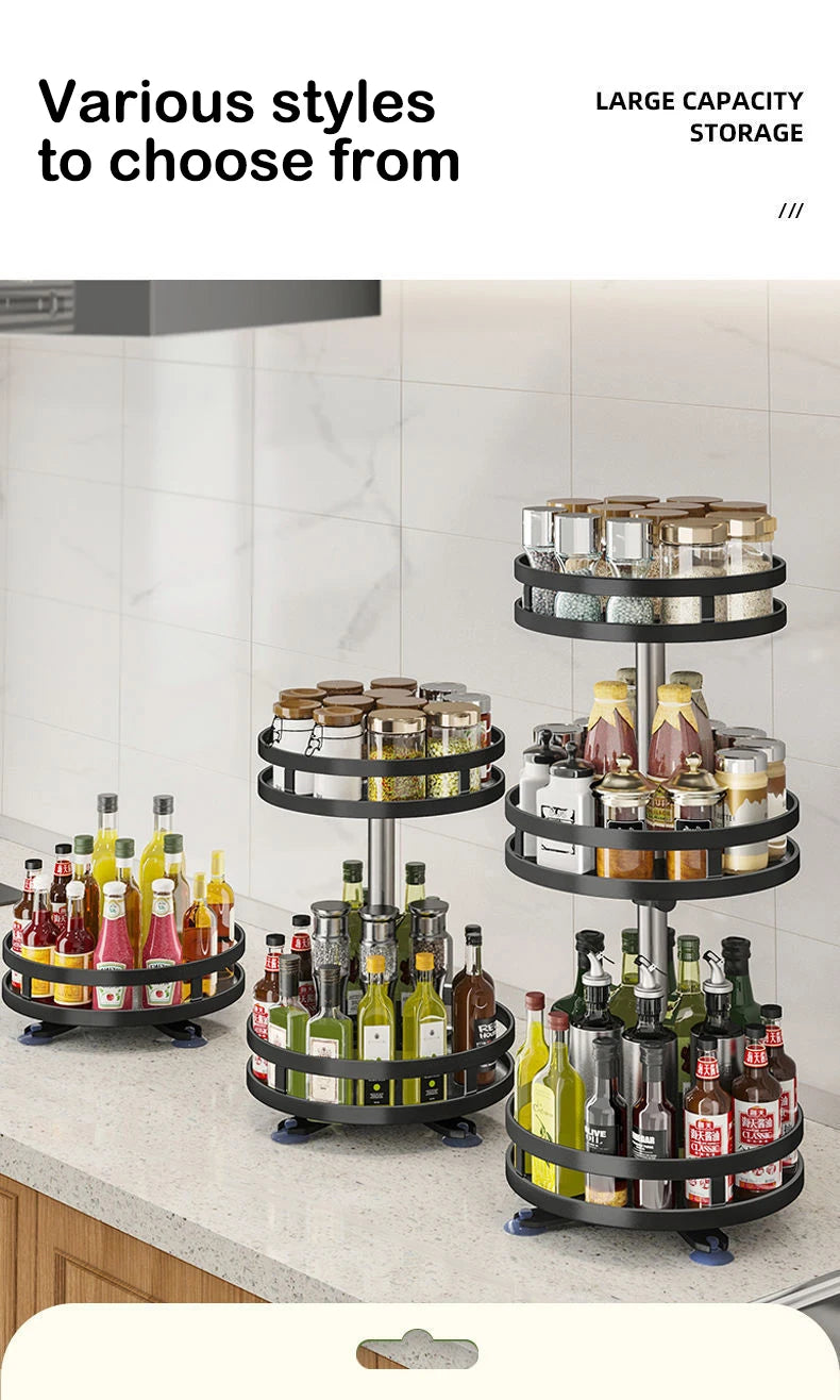 Rotatable Kitchen Storage Rack