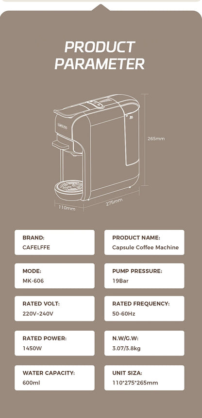 5 In 1 Capsule Coffee Machine Hot & Cold