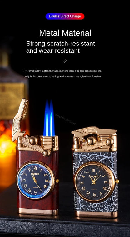 Gas Lighter With Wrist Watch