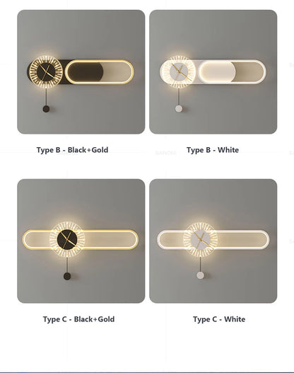 Modern LED Wall Lamp Clock Sconce